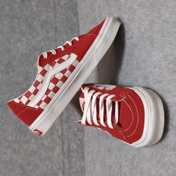 Vans Old Skool Red Checkerboard Canvas Suede Skate Shoes Sneakers women size 8.5 - Picture 5 of 8